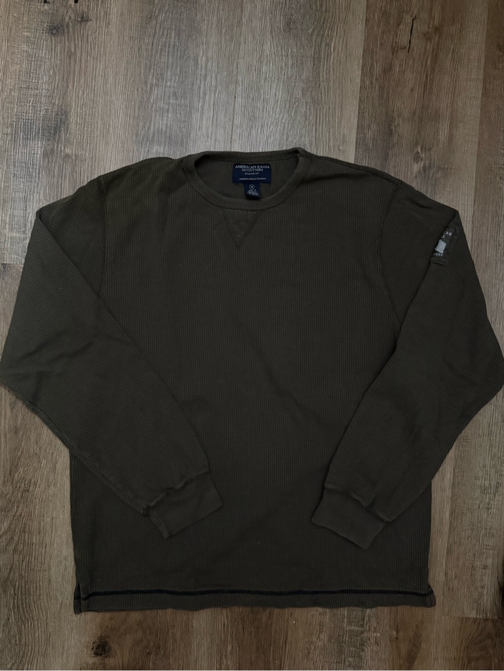 Vintage American Eagle Waffle Knit Thermal Crewneck